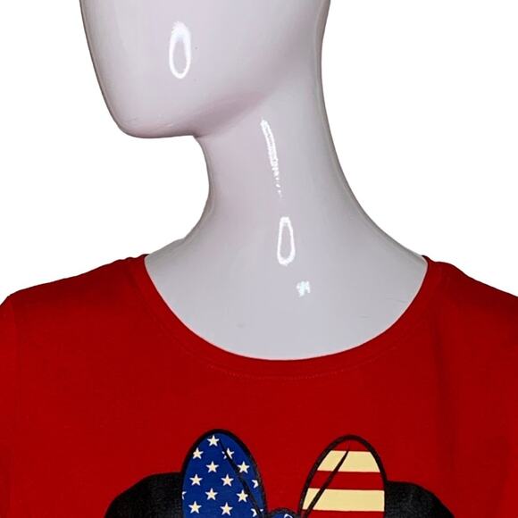 Disney Minnie Mouse Head Graphic T-shirt Short Sleeve Crewneck Red Size S - Picture 2 of 7